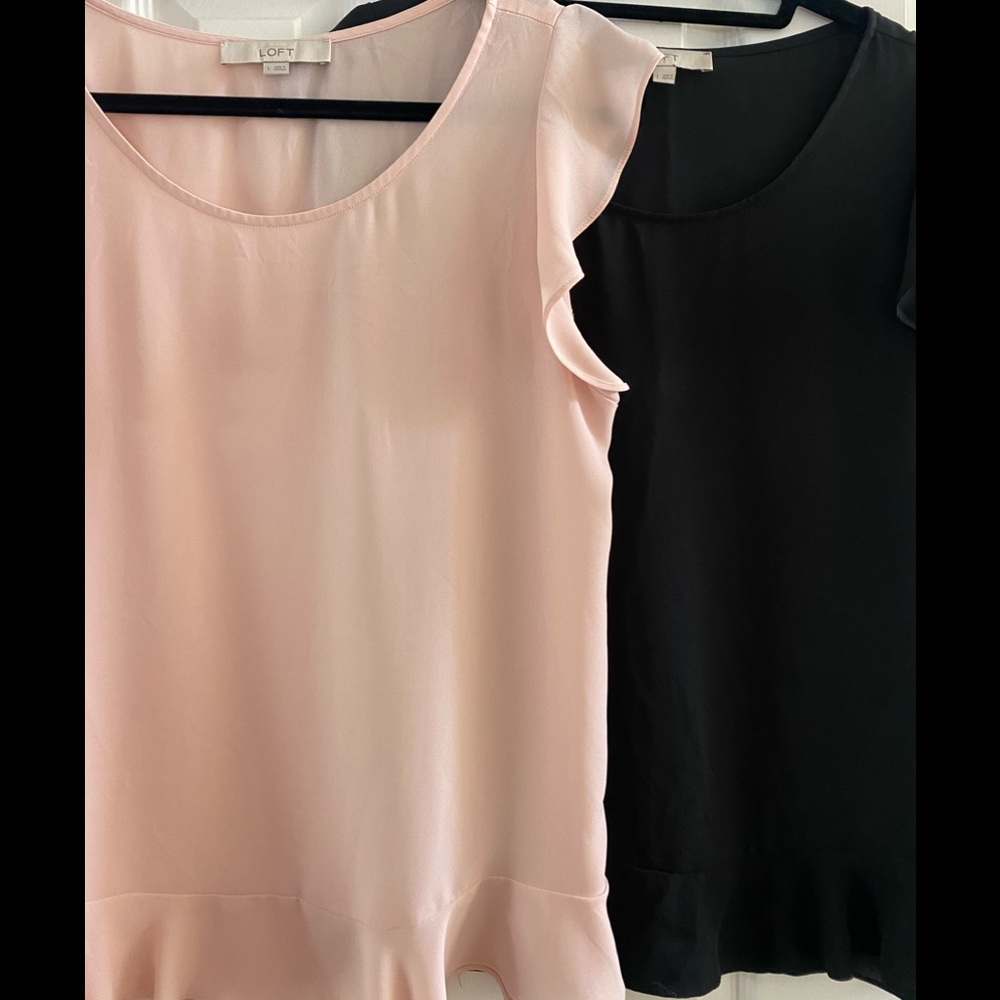 LOFT | Ruffle Sleeve and Bottom Blouse - Set of 2